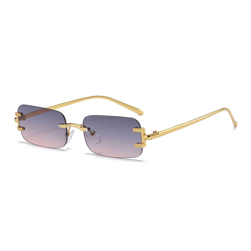 Ramoth Rectangle Gray Pink Sunglasses