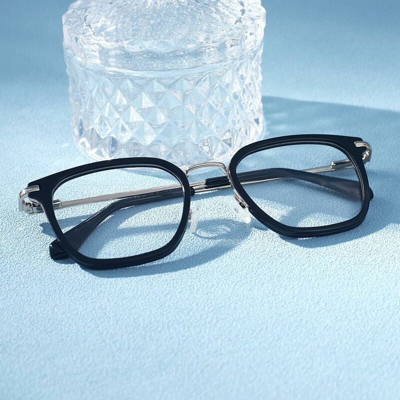 Florance Geometric Black Glasses