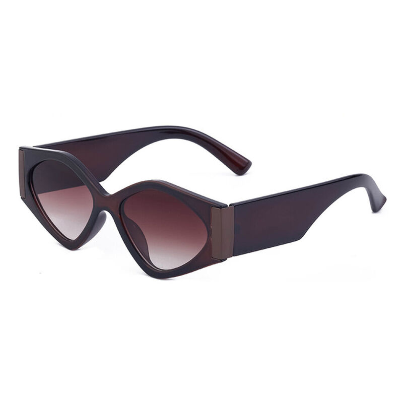 Stephanie Geometric Brown Sunglasses