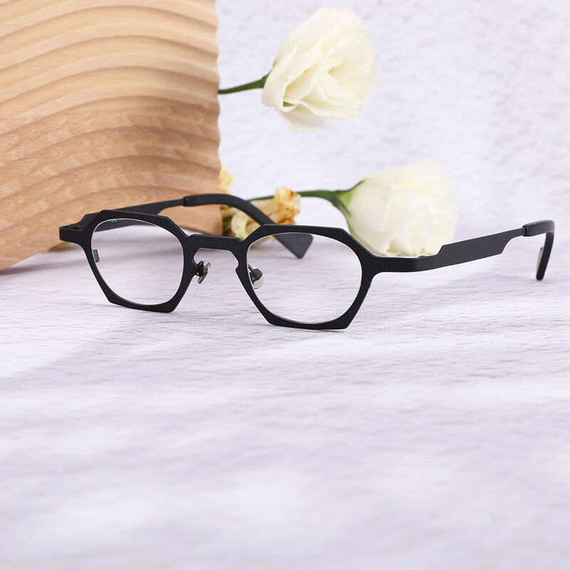 Saul Geometric Grey Glasses