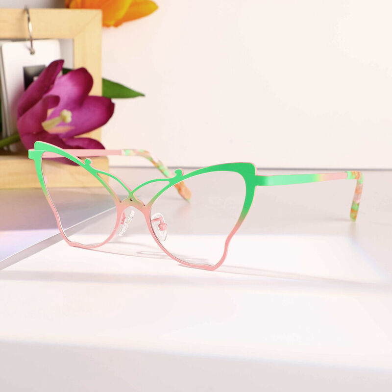 Vaugha Cat Eye Green Glasses