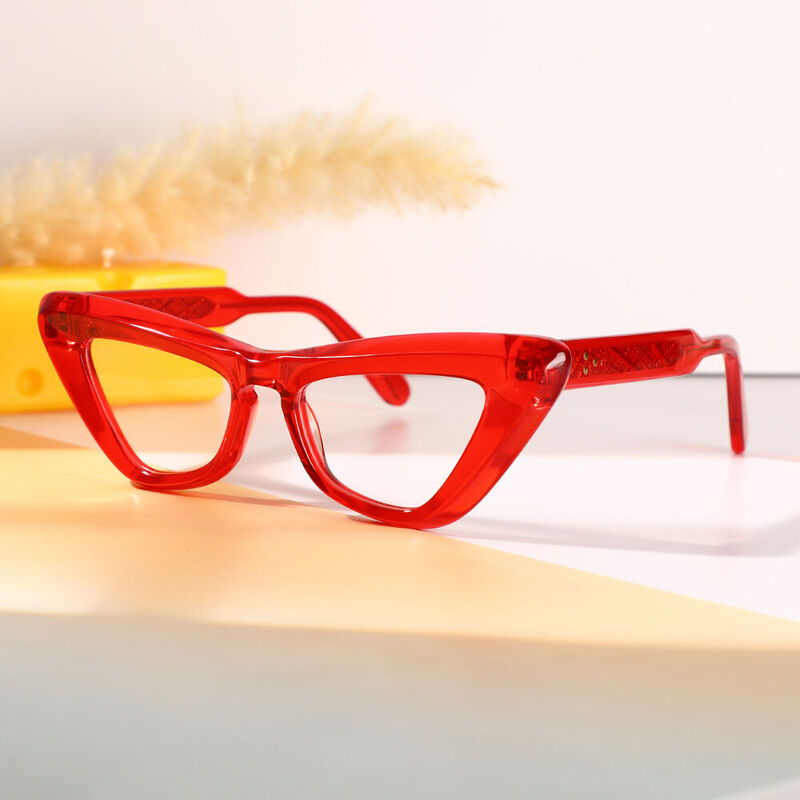 Grantha Cat Eye Red Glasses
