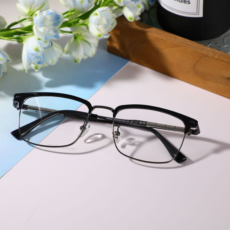 Sapir Browline Gunmetal Glasses