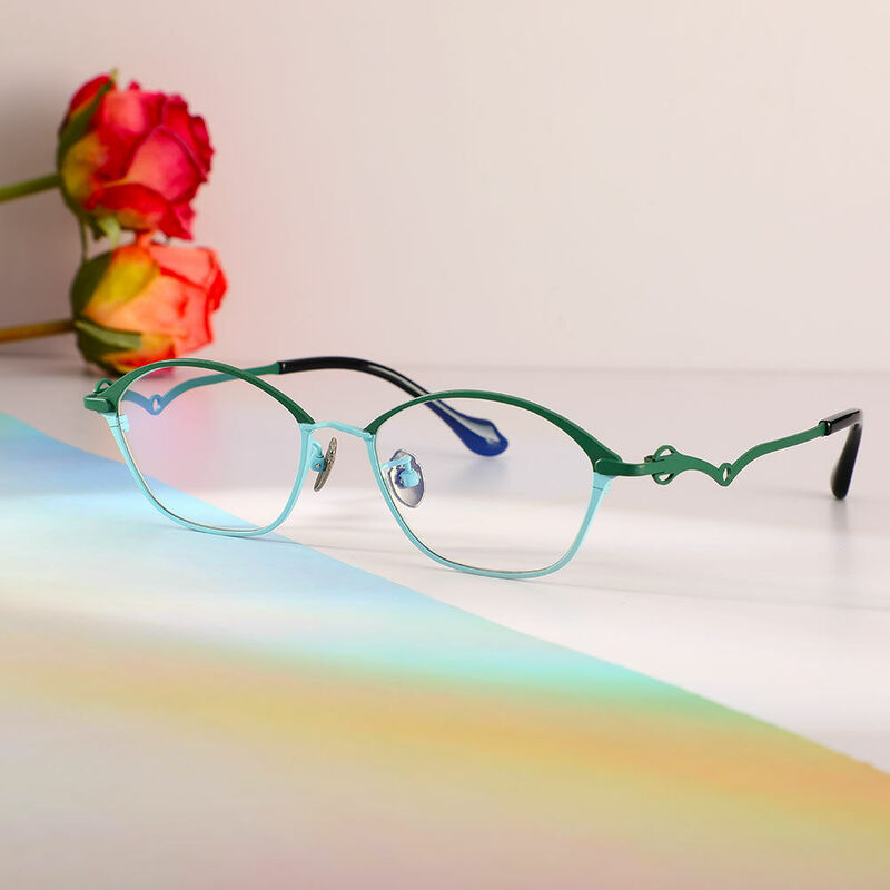 Matt  Oval Blue Glasses