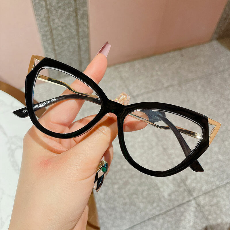 Nydia Cat Eye Black Glasses