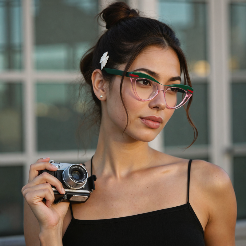 Emma Cat Eye Pink Glasses