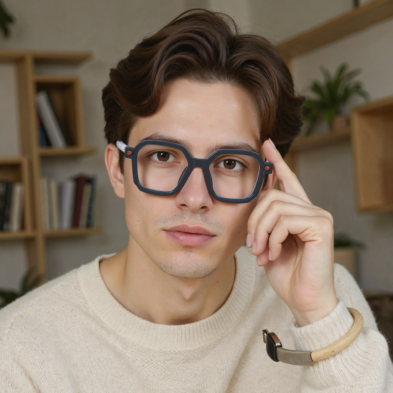 Ice Cream Geometric Black White Glasses