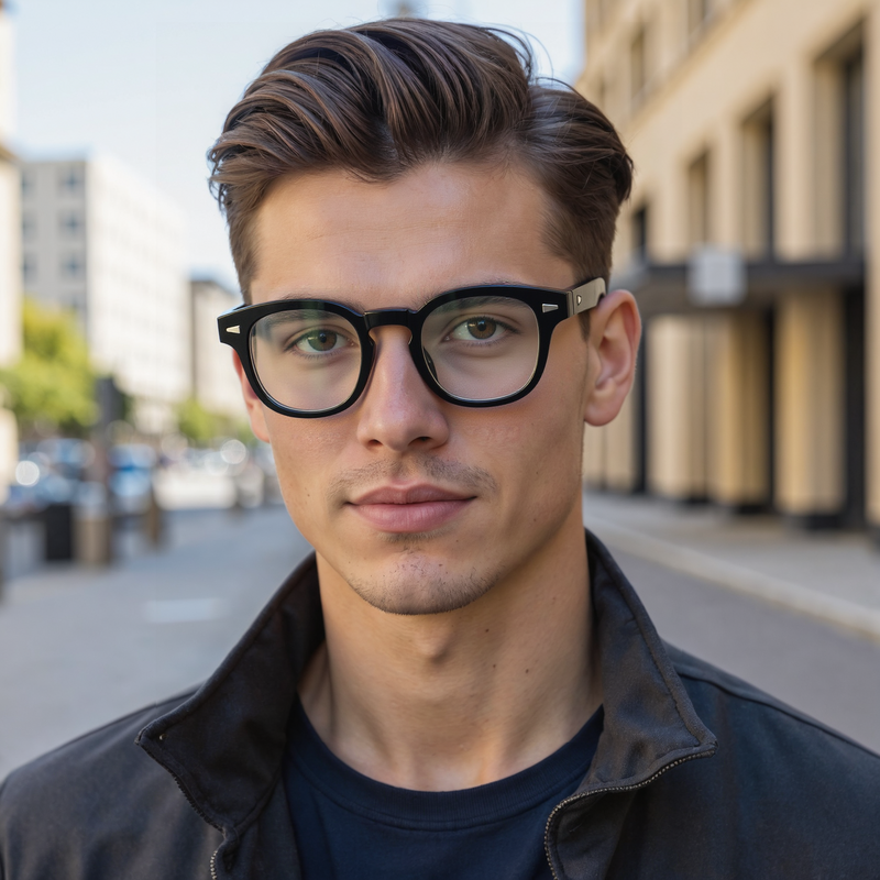 Lucien Square Black Glasses