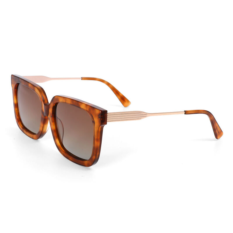 Vinyl Square Orange Sunglasses