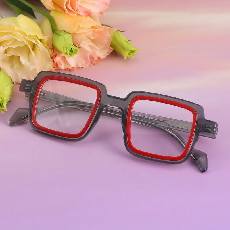 Tetteh Square Gray Glasses