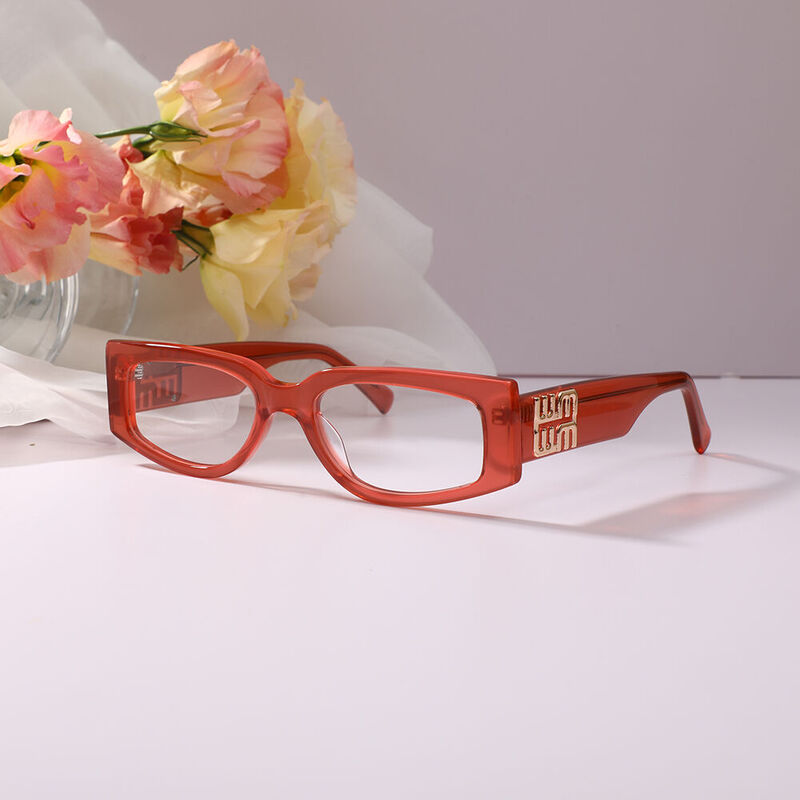 Olg Oval Red Glasses