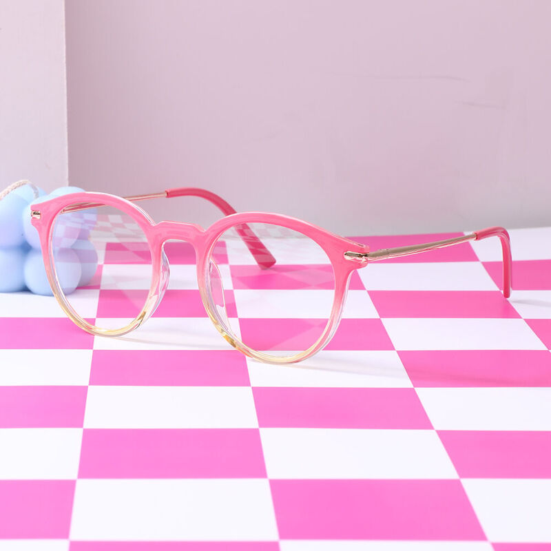 Aaro Round Pink Glasses