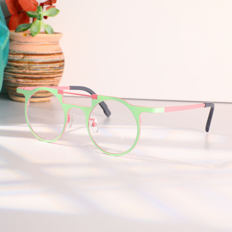 Woolley Round Green Glasses