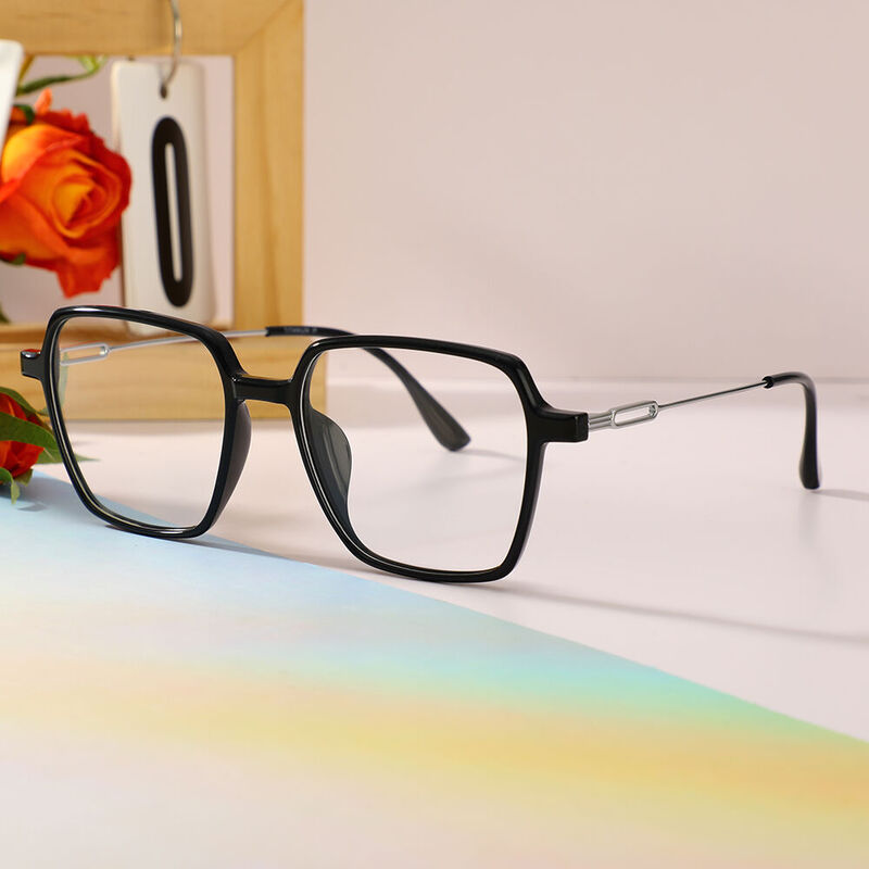 Sylvia Square Black Glasses