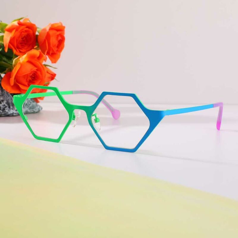 MacArthu Geometric Blue Glasses