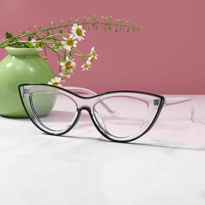 Trista Cat Eye Black Glasses