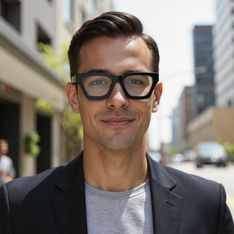 Eugene Quadratische Schwarze Brille
