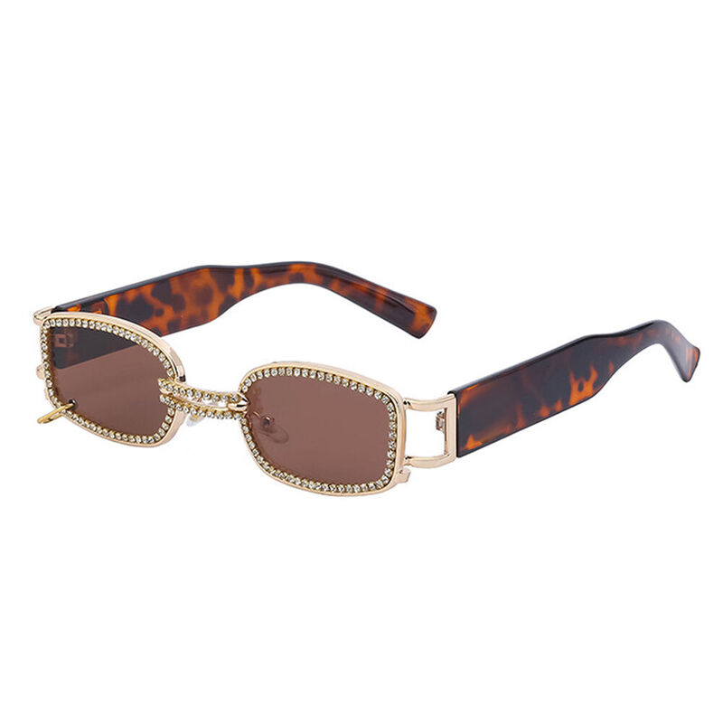 Patsy Rectangle Brown Sunglasses