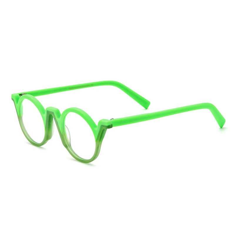 Arlene Round Green Glasses