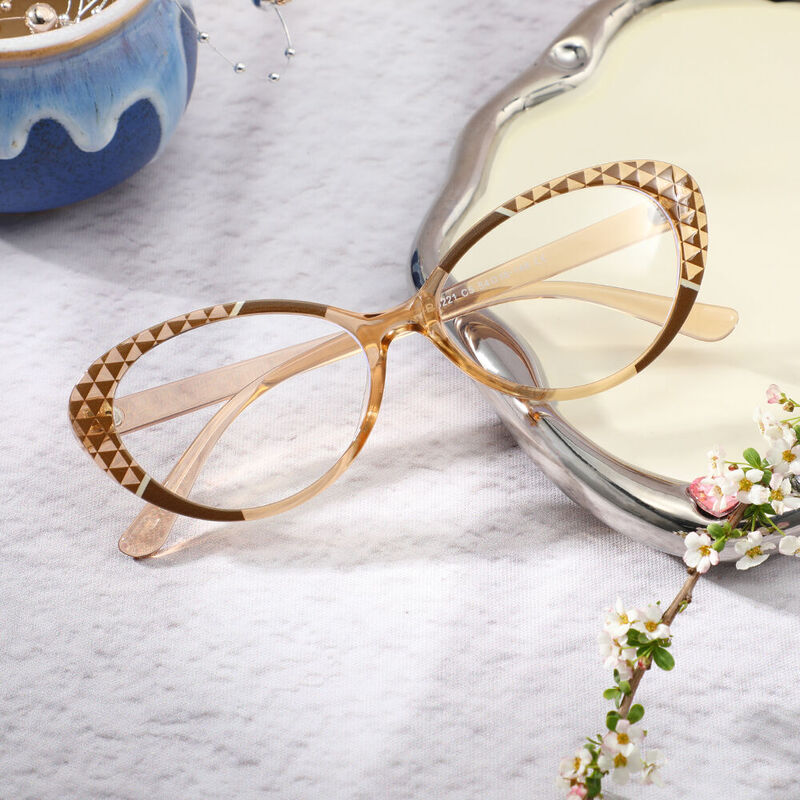 Raey Cat Eye Yellow Glasses