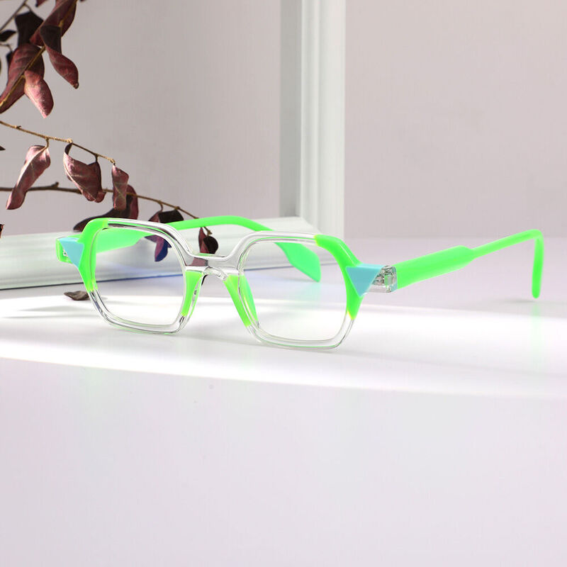 Donnalyn Square Green Glasses