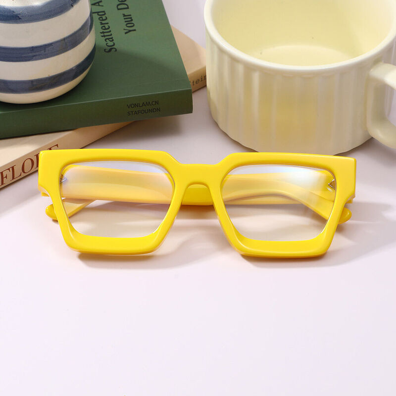 Petor Square Yellow Glasses