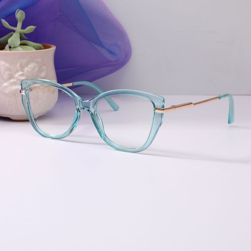 Isa Cat Eye Blue Glasses