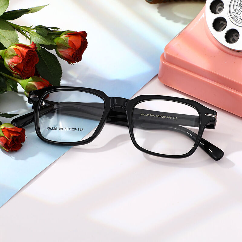 Jeffer Square Black Glasses