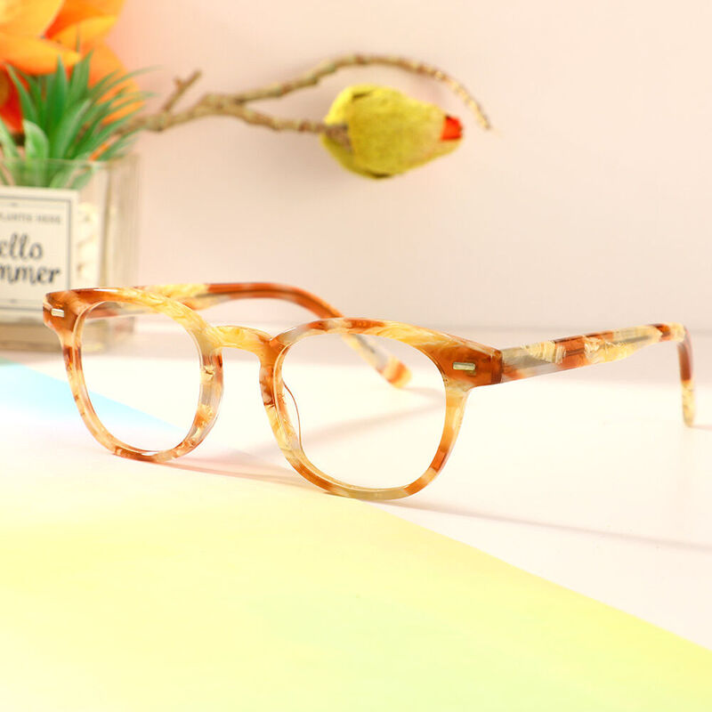 Lew Square Orange Glasses