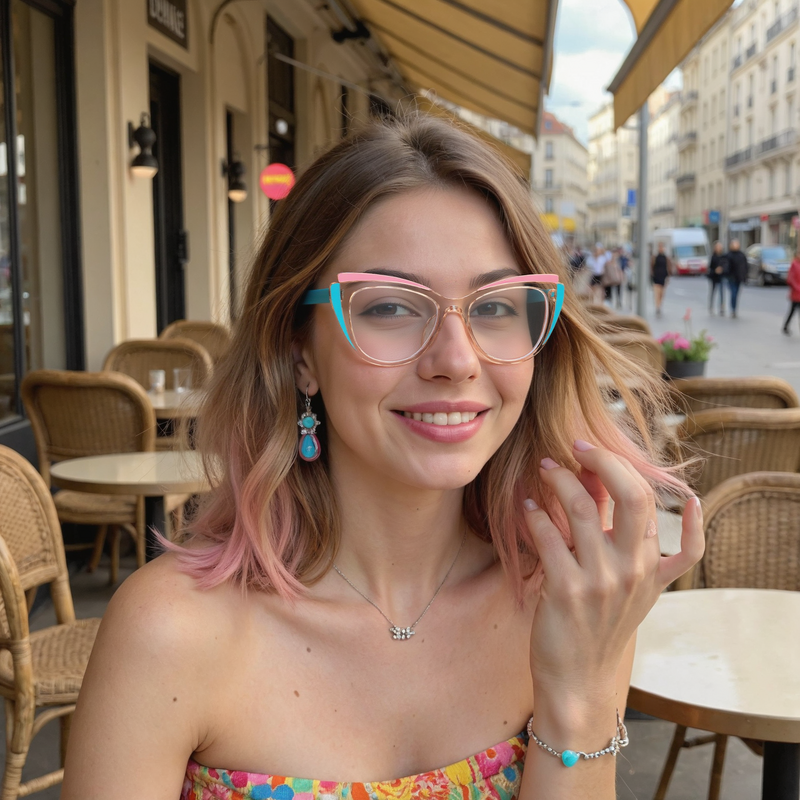 April Cat Eye Champagne Brille