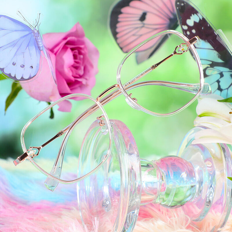 Deirdre Geometric Clear Glasses