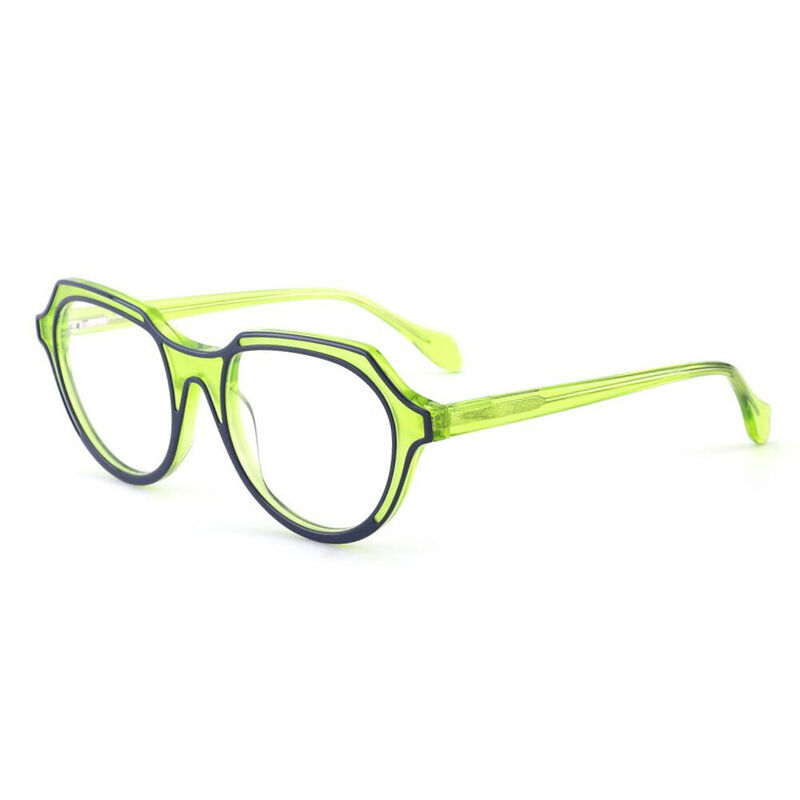 Eveline Oval Green Glasses