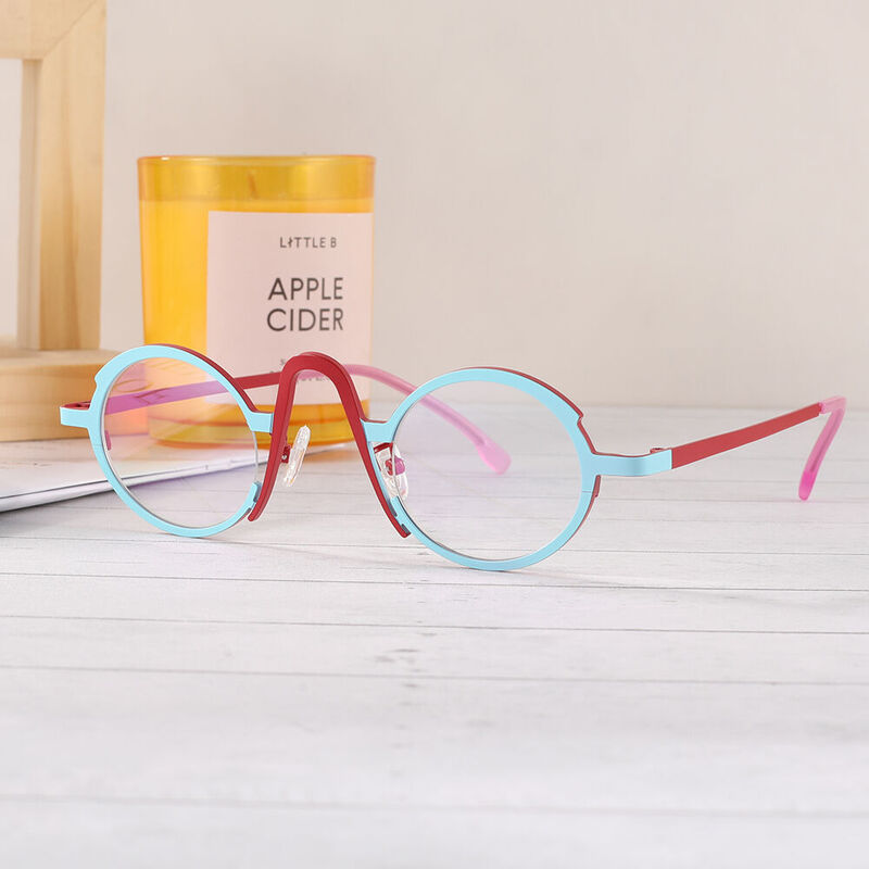 Stowe Round Blue Glasses