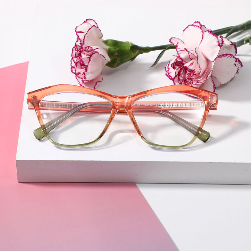 Elsiea Cat Eye Orange Glasses