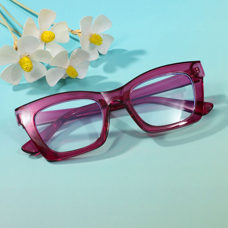 Ida Square Purple Glasses