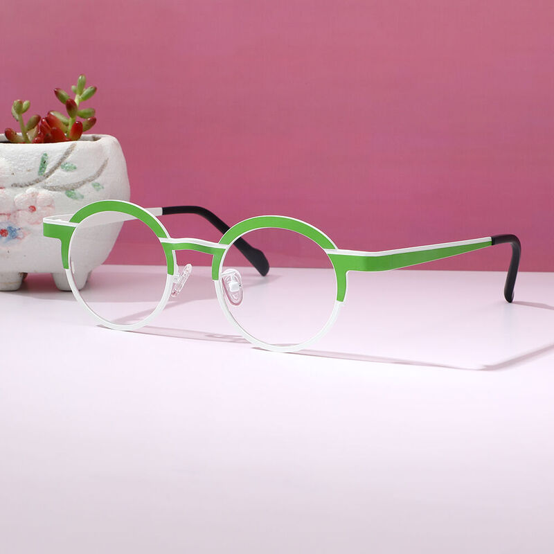 Blume Round White Glasses