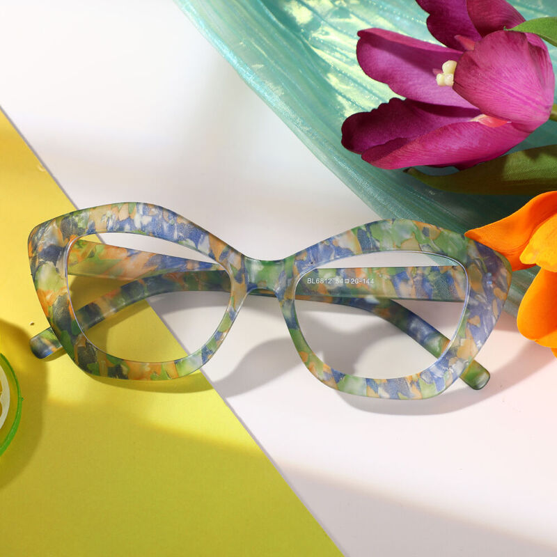 Motley Cat Eye Blue Glasses