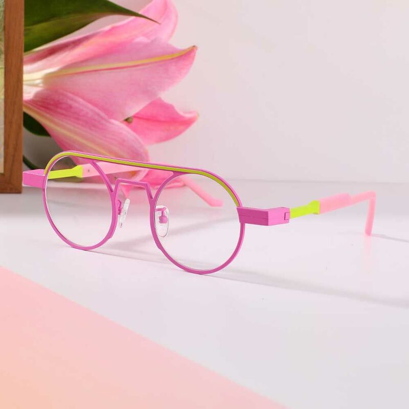 Harrima Aviator Pink Glasses