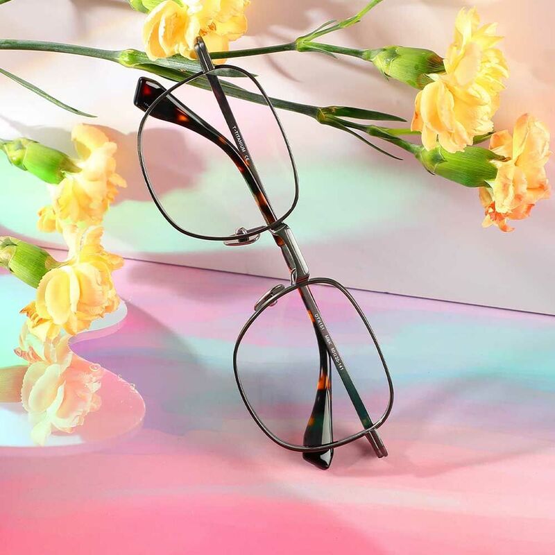 Greg Square Gunmetal Glasses