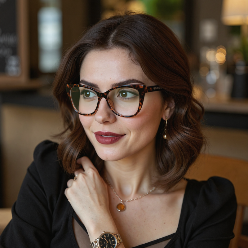 Novia Cat Eye Schildkröte Brille