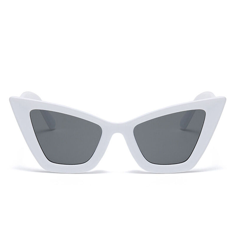 Wartun Cat Eye White Sunglasses