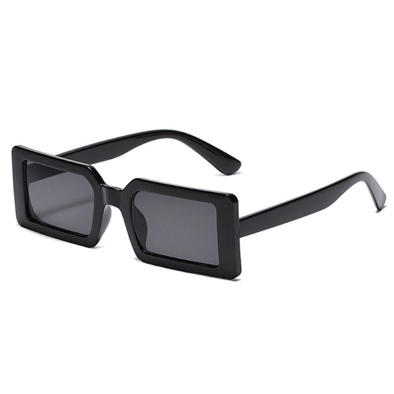 Vittore Rectangle Black Sunglasses