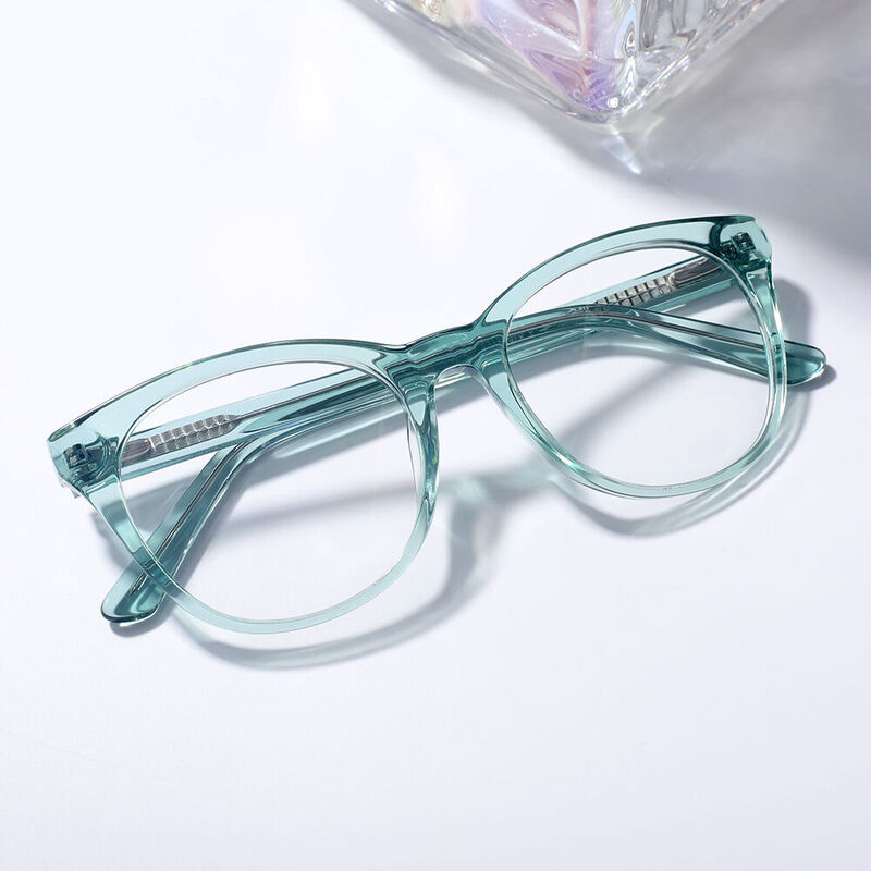 Doris Round Green Glasses