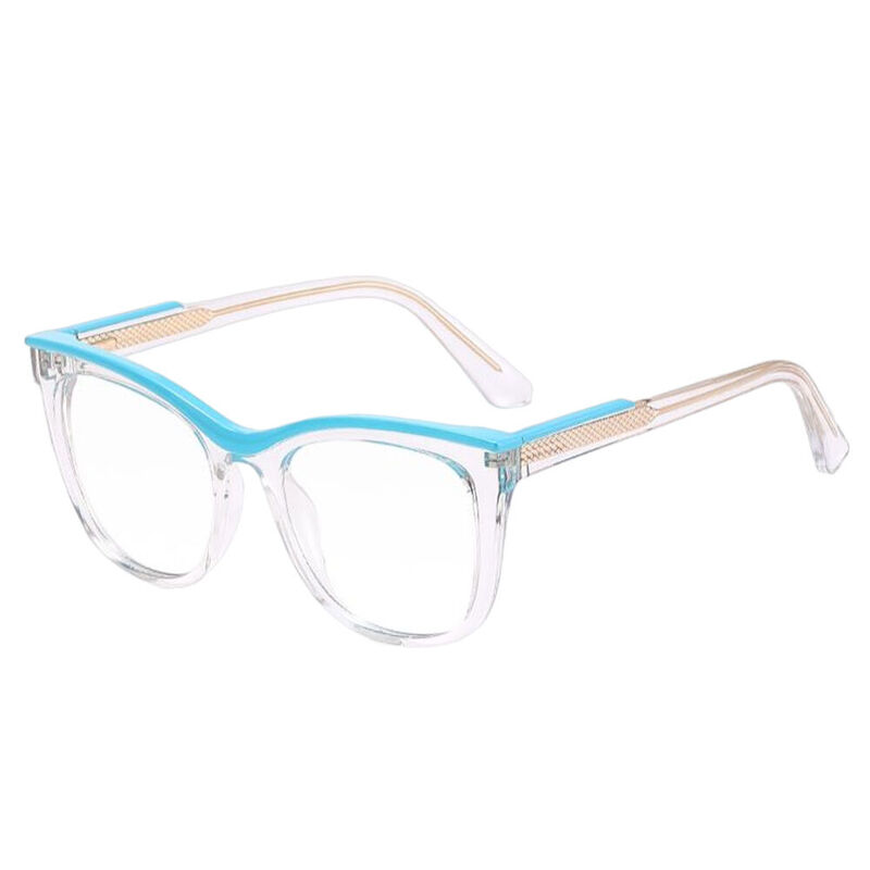 Bria Cat Eye Blue Clear Glasses