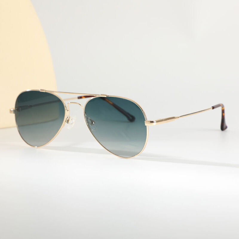 Harper Aviator Green Sunglasses