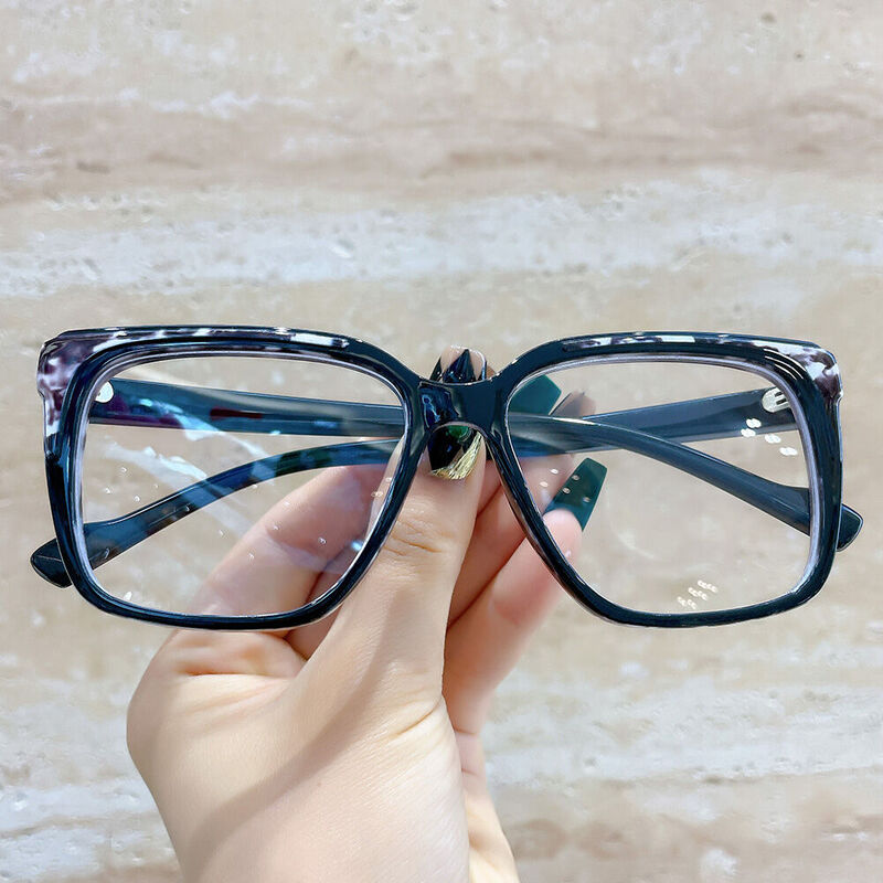 Elsa Square Black Glasses