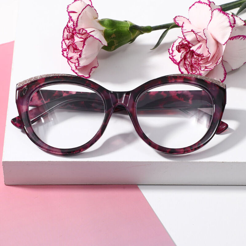 Lindra Cat Eye Purple Glasses