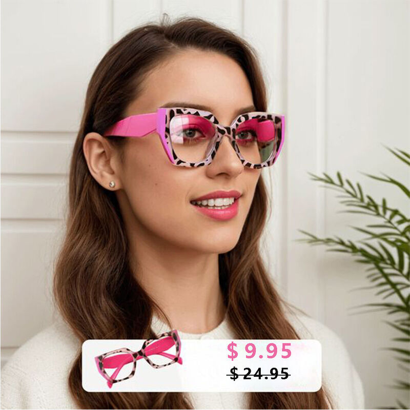 Hedda Cat Eye Pink Glasses