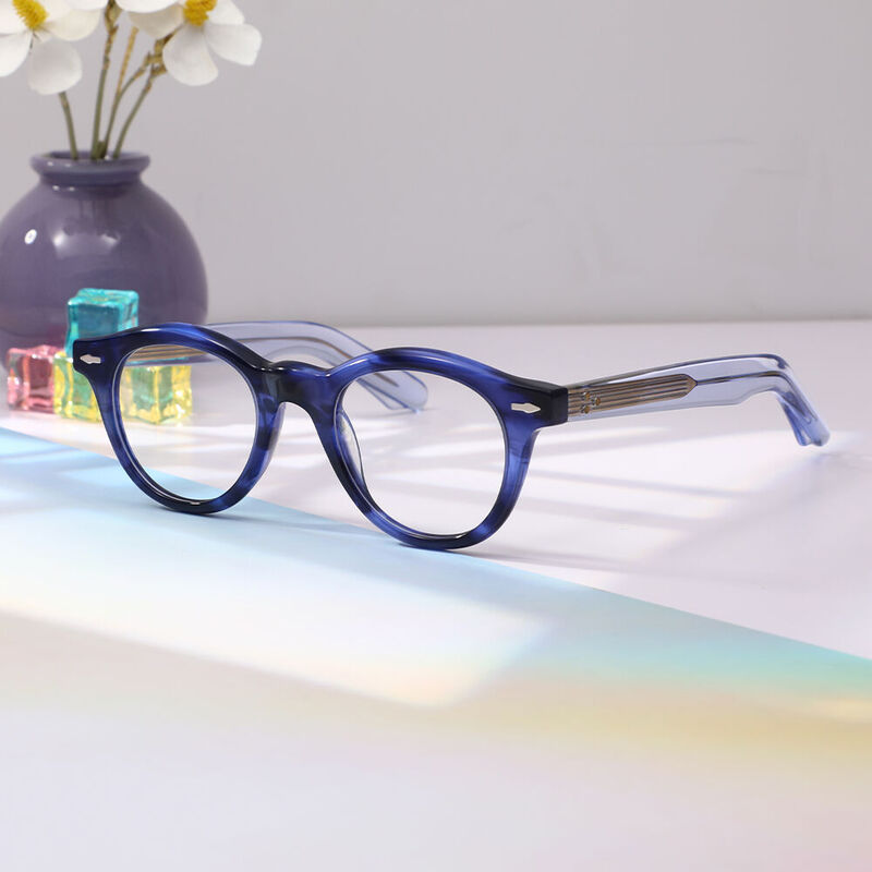 Hedm Round Blue Glasses