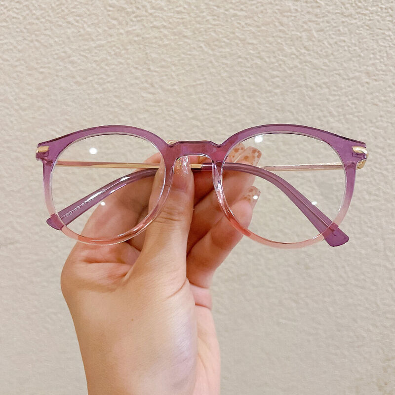 Aaro Round Purple Glasses